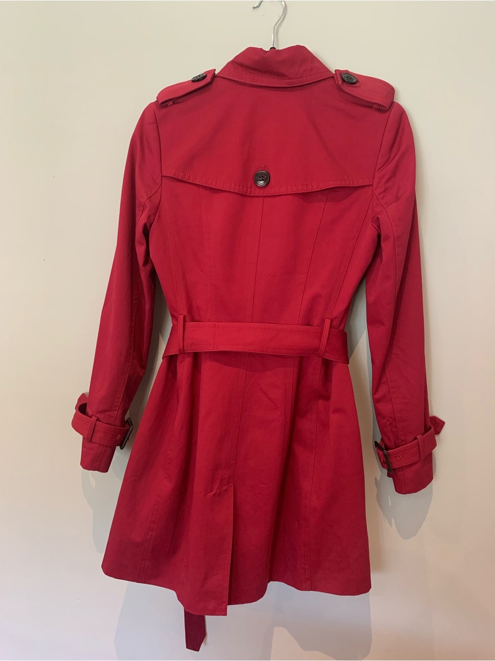 Burberry Burgundy/Merlot Double-Breasted Trench Coat - Picture 7 of 16